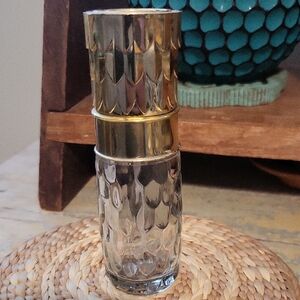 Avon Elegant Gold and Clear Glass Perfume Bottle